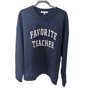 Favorite Daughter Collegiate Sweatshirt "Favorite Teacher" Venetian Blue, M